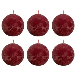 Bolsius Rustikale Kugelkerzen Shine 6 Stk. 76x71 mm Samtrot