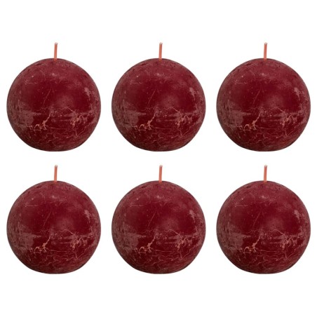 Bolsius Rustikale Kugelkerzen Shine 6 Stk. 76x71 mm Samtrot