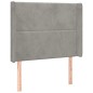 vidaXL Boxspringbett mit Matratze & LED Hellgrau 90x200 cm Samt vidaXL Boxspringbett mit Matratze & LED Hellgrau 90x200 cm Samt