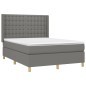 vidaXL Boxspringbett mit Matratze & LED Dunkelgrau 140x190 cm Stoff vidaXL Boxspringbett mit Matratze & LED Dunkelgrau 140x190 cm Stoff