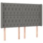 vidaXL Boxspringbett mit Matratze & LED Dunkelgrau 140x190 cm Stoff vidaXL Boxspringbett mit Matratze & LED Dunkelgrau 140x190 cm Stoff