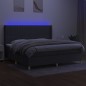 vidaXL Boxspringbett mit Matratze & LED Dunkelgrau 200x200 cm Stoff vidaXL Boxspringbett mit Matratze & LED Dunkelgrau 200x200 cm Stoff