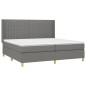 vidaXL Boxspringbett mit Matratze & LED Dunkelgrau 200x200 cm Stoff vidaXL Boxspringbett mit Matratze & LED Dunkelgrau 200x200 cm Stoff