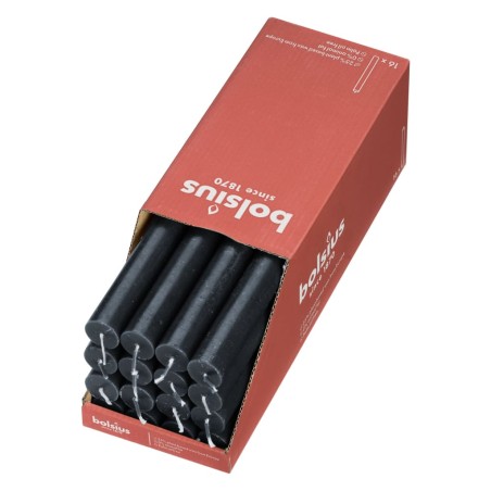 Bolsius Tafelkerzen Shine 16 Stk. 27 cm Sturmgrau