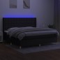 vidaXL Boxspringbett mit Matratze & LED Schwarz 200x200 cm Stoff vidaXL Boxspringbett mit Matratze & LED Schwarz 200x200 cm Stoff