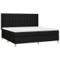 vidaXL Boxspringbett mit Matratze & LED Schwarz 200x200 cm Stoff vidaXL Boxspringbett mit Matratze & LED Schwarz 200x200 cm Stoff