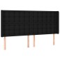 vidaXL Boxspringbett mit Matratze & LED Schwarz 200x200 cm Stoff vidaXL Boxspringbett mit Matratze & LED Schwarz 200x200 cm Stoff
