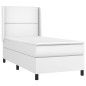 vidaXL Boxspringbett mit Matratze & LED Weiß 90x190 cm Kunstleder vidaXL Boxspringbett mit Matratze & LED Weiß 90x190 cm Kunstleder