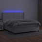 vidaXL Boxspringbett mit Matratze & LED Weiß 160x200 cm Kunstleder vidaXL Boxspringbett mit Matratze & LED Weiß 160x200 cm Kunstleder