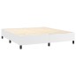 vidaXL Boxspringbett mit Matratze & LED Weiß 160x200 cm Kunstleder vidaXL Boxspringbett mit Matratze & LED Weiß 160x200 cm Kunstleder