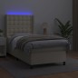 vidaXL Boxspringbett mit Matratze & LED Creme 80x200 cm Kunstleder vidaXL Boxspringbett mit Matratze & LED Creme 80x200 cm Kunstleder