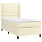 vidaXL Boxspringbett mit Matratze & LED Creme 80x200 cm Kunstleder vidaXL Boxspringbett mit Matratze & LED Creme 80x200 cm Kunstleder