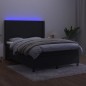 vidaXL Boxspringbett mit Matratze & LED Schwarz 140x190 cm Samt vidaXL Boxspringbett mit Matratze & LED Schwarz 140x190 cm Samt