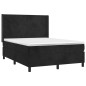 vidaXL Boxspringbett mit Matratze & LED Schwarz 140x190 cm Samt vidaXL Boxspringbett mit Matratze & LED Schwarz 140x190 cm Samt