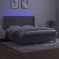 vidaXL Boxspringbett mit Matratze & LED Hellgrau 180x200 cm Samt vidaXL Boxspringbett mit Matratze & LED Hellgrau 180x200 cm Samt
