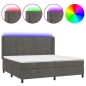 vidaXL Boxspringbett mit Matratze & LED Dunkelgrau 200x200 cm Samt vidaXL Boxspringbett mit Matratze & LED Dunkelgrau 200x200 cm Samt