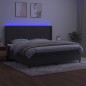 vidaXL Boxspringbett mit Matratze & LED Dunkelgrau 200x200 cm Samt vidaXL Boxspringbett mit Matratze & LED Dunkelgrau 200x200 cm Samt