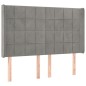 vidaXL Boxspringbett mit Matratze & LED Hellgrau 140x190 cm Samt vidaXL Boxspringbett mit Matratze & LED Hellgrau 140x190 cm Samt
