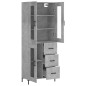 Highboard Betongrau 69,5x34x180 cm Holzwerkstoff Highboard Betongrau 69,5x34x180 cm Holzwerkstoff