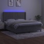 vidaXL Boxspringbett mit Matratze & LED Hellgrau 160x200 cm Samt vidaXL Boxspringbett mit Matratze & LED Hellgrau 160x200 cm Samt