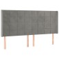 vidaXL Boxspringbett mit Matratze & LED Hellgrau 160x200 cm Samt vidaXL Boxspringbett mit Matratze & LED Hellgrau 160x200 cm Samt