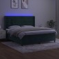 vidaXL Boxspringbett mit Matratze & LED Dunkelgrün 180x200 cm Samt vidaXL Boxspringbett mit Matratze & LED Dunkelgrün 180x200 cm Samt