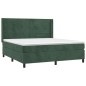 vidaXL Boxspringbett mit Matratze & LED Dunkelgrün 180x200 cm Samt vidaXL Boxspringbett mit Matratze & LED Dunkelgrün 180x200 cm Samt