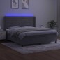 vidaXL Boxspringbett mit Matratze & LED Hellgrau 180x200 cm Samt vidaXL Boxspringbett mit Matratze & LED Hellgrau 180x200 cm Samt
