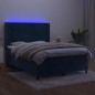 vidaXL Boxspringbett mit Matratze & LED Dunkelblau 140x200 cm Samt vidaXL Boxspringbett mit Matratze & LED Dunkelblau 140x200 cm Samt