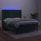 vidaXL Boxspringbett mit Matratze & LED Dunkelgrün 140x190 cm Samt vidaXL Boxspringbett mit Matratze & LED Dunkelgrün 140x190 cm Samt