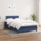vidaXL Boxspringbett mit Matratze Blau 120x200 cm Stoff vidaXL Boxspringbett mit Matratze Blau 120x200 cm Stoff