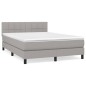 vidaXL Boxspringbett mit Matratze Hellgrau 140x190 cm Stoff vidaXL Boxspringbett mit Matratze Hellgrau 140x190 cm Stoff