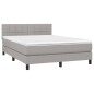 vidaXL Boxspringbett mit Matratze Hellgrau 140x190 cm Stoff vidaXL Boxspringbett mit Matratze Hellgrau 140x190 cm Stoff