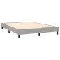 vidaXL Boxspringbett mit Matratze Hellgrau 140x190 cm Stoff vidaXL Boxspringbett mit Matratze Hellgrau 140x190 cm Stoff