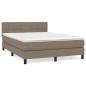 vidaXL Boxspringbett mit Matratze Taupe 140x200 cm Stoff vidaXL Boxspringbett mit Matratze Taupe 140x200 cm Stoff