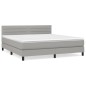 vidaXL Boxspringbett mit Matratze Hellgrau 160x200 cm Stoff vidaXL Boxspringbett mit Matratze Hellgrau 160x200 cm Stoff