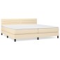 vidaXL Boxspringbett mit Matratze Creme 200x200 cm Stoff vidaXL Boxspringbett mit Matratze Creme 200x200 cm Stoff