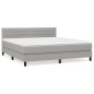 vidaXL Boxspringbett mit Matratze Hellgrau 180x200 cm Stoff vidaXL Boxspringbett mit Matratze Hellgrau 180x200 cm Stoff