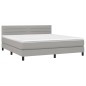 vidaXL Boxspringbett mit Matratze Hellgrau 180x200 cm Stoff vidaXL Boxspringbett mit Matratze Hellgrau 180x200 cm Stoff