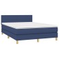 vidaXL Boxspringbett mit Matratze Blau 140x200 cm Stoff vidaXL Boxspringbett mit Matratze Blau 140x200 cm Stoff