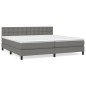 vidaXL Boxspringbett mit Matratze Dunkelgrau 200x200 cm Stoff vidaXL Boxspringbett mit Matratze Dunkelgrau 200x200 cm Stoff