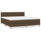 vidaXL Boxspringbett mit Matratze Dunkelbraun 180x200 cm Stoff vidaXL Boxspringbett mit Matratze Dunkelbraun 180x200 cm Stoff