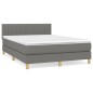 vidaXL Boxspringbett mit Matratze Dunkelgrau 140x200 cm Stoff vidaXL Boxspringbett mit Matratze Dunkelgrau 140x200 cm Stoff