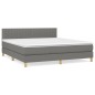 vidaXL Boxspringbett mit Matratze Dunkelgrau 160x200 cm Stoff vidaXL Boxspringbett mit Matratze Dunkelgrau 160x200 cm Stoff