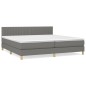 vidaXL Boxspringbett mit Matratze Dunkelgrau 200x200 cm Stoff vidaXL Boxspringbett mit Matratze Dunkelgrau 200x200 cm Stoff