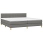 vidaXL Boxspringbett mit Matratze Dunkelgrau 200x200 cm Stoff vidaXL Boxspringbett mit Matratze Dunkelgrau 200x200 cm Stoff