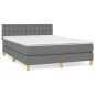 vidaXL Boxspringbett mit Matratze Dunkelgrau 140x190 cm Stoff vidaXL Boxspringbett mit Matratze Dunkelgrau 140x190 cm Stoff