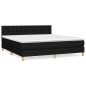 vidaXL Boxspringbett mit Matratze Schwarz 160x200 cm Stoff vidaXL Boxspringbett mit Matratze Schwarz 160x200 cm Stoff