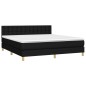 vidaXL Boxspringbett mit Matratze Schwarz 160x200 cm Stoff vidaXL Boxspringbett mit Matratze Schwarz 160x200 cm Stoff