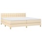 vidaXL Boxspringbett mit Matratze Creme 200x200 cm Stoff vidaXL Boxspringbett mit Matratze Creme 200x200 cm Stoff